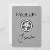 Faire-part de mariage de passeport de Floride gris (Dos)