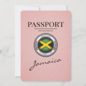 Faire-part de mariage de passeport de Jamaïque ros (Dos)