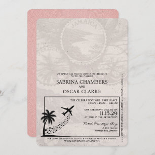 Faire-part de mariage de passeport de Jamaïque ros