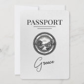 Faire-part de mariage de passeport de la Grèce bla (Dos)