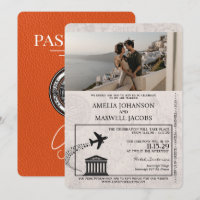 Faire-part de mariage de passeport de la Grèce ora