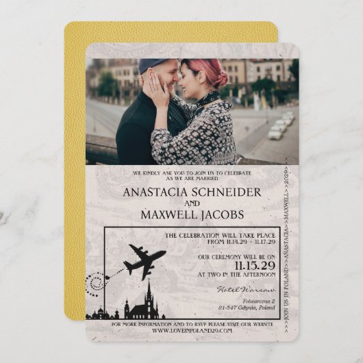 Faire-part de mariage de passeport de la Pologne j (Devant / Derrière)