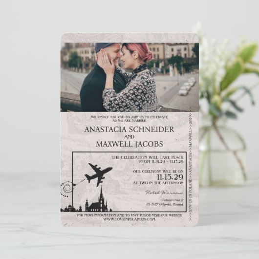 Faire-part de mariage de passeport de la Pologne n (Debout devant)