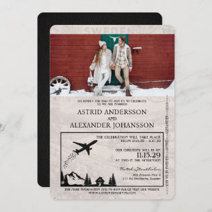 Faire-part de mariage de passeport de la Suède noi