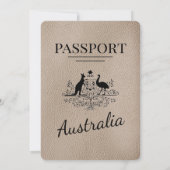 Faire-part de mariage de passeport de l'Australie  (Dos)