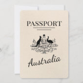 Faire-part de mariage de passeport de l'Australie (Dos)
