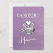 Faire-part de mariage de passeport de Lavender Pur (Dos)