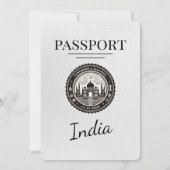 Faire-part de mariage de passeport de l'Inde blanc (Dos)