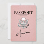 Faire-part de mariage de passeport de Pink Hawaii (Dos)