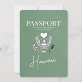 Faire-part de mariage de passeport de Sage Green H (Dos)