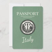 Faire-part de mariage de passeport de Sage Green I (Dos)