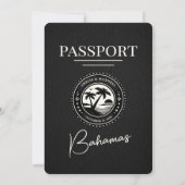 Faire-part de mariage de passeport des Bahamas Noi (Dos)