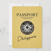 Faire-part de mariage de passeport des Philippines (Dos)