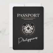 Faire-part de mariage de passeport des Philippines (Dos)
