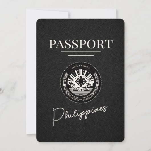 Faire-part de mariage de passeport des Philippines (Dos)