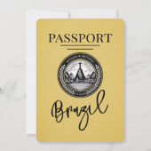 Faire-part de mariage de passeport du Brésil jaune (Dos)
