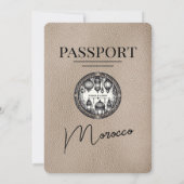 Faire-part de mariage de passeport du Maroc beige (Dos)