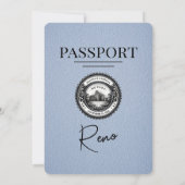 Faire-part de mariage de passeport Dusty Blue Reno (Dos)