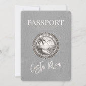 Faire-part de mariage de passeport gris Costa Rica (Dos)