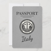 Faire-part de mariage de passeport gris Italie (Dos)