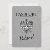 Faire-part de mariage de passeport gris Pologne (Dos)