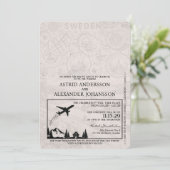 Faire-part de mariage de passeport gris Suède (Debout devant)