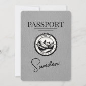 Faire-part de mariage de passeport gris Suède (Dos)