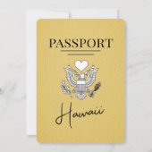 Faire-part de mariage de passeport Hawaii jaune (Dos)