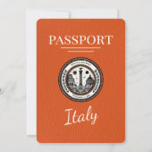 Faire-part de mariage de passeport Orange Italie (Dos)