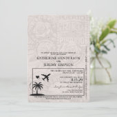 Faire-part de mariage de passeport Porto Rico Sage (Debout devant)