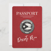 Faire-part de mariage de passeport Red Porto Rico (Dos)