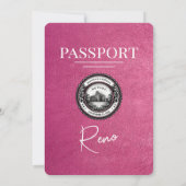 Faire-part de mariage de Passeport Reno rose Magen (Dos)