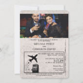 Faire-part de mariage de passeport Reno Vert (Devant)