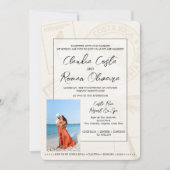 Faire-part de mariage de passeport rose Costa Rica (Devant)