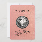 Faire-part de mariage de passeport rose Gold Costa (Dos)