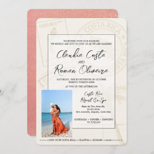 Faire-part de mariage de passeport rose Gold Costa