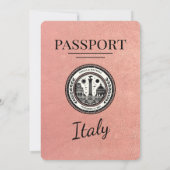 Faire-part de mariage de passeport rose Gold Itali (Dos)