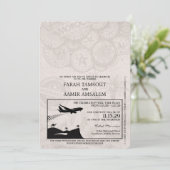 Faire-part de mariage de passeport rose Gold Maroc (Debout devant)