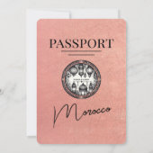Faire-part de mariage de passeport rose Gold Maroc (Dos)
