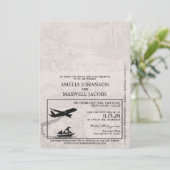 Faire-part de mariage de passeport rose Philippine (Debout devant)