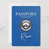 Faire-part de mariage de passeport Royal Blue Reno (Dos)