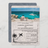 Faire-part de mariage de passeport Silver Aruba (Devant / Derrière)