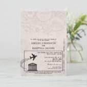 Faire-part de mariage de passeport Silver Greece (Debout devant)