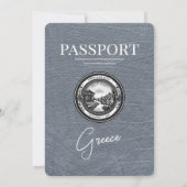 Faire-part de mariage de passeport Silver Greece (Dos)