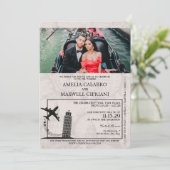 Faire-part de mariage de passeport Silver Italy (Debout devant)