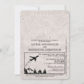 Faire-part de mariage de passeport Suède Brown (Devant)