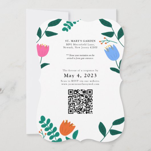 Faire-part de mariage de patchs Spring Breeze (Dos)