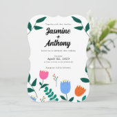 Faire-part de mariage de patchs Spring Breeze (Debout devant)