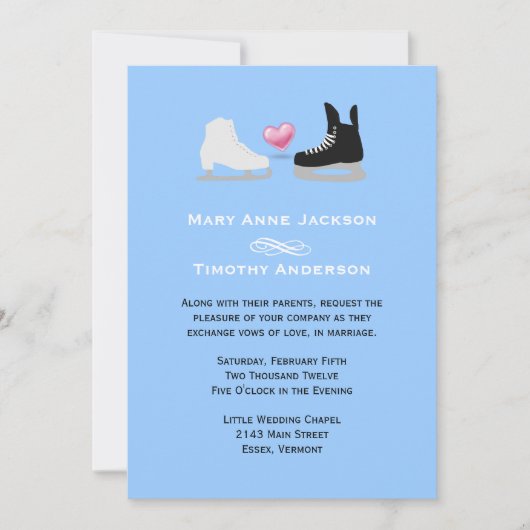 Faire-part de mariage de patineurs de glace (Devant)