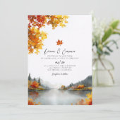 Faire-part de mariage de paysage d'automne (Debout devant)